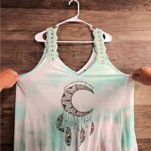 Hybrid Apparel Mint Green Moon Dreamcatcher Tank Top